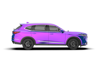 mor SUV aracı beyaz arkaplanda izole edildi