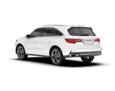 Modern beyaz SUv beyaz arka planda izole edildi. 3 boyutlu görüntüleme - 3 boyutlu resimleme