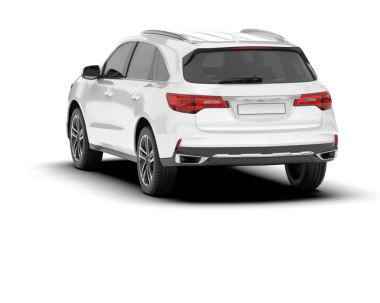 Beyaz arka planda modern bir araba. 3d oluşturma