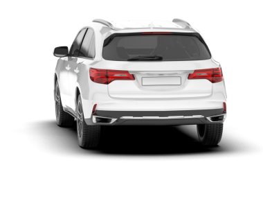 Beyaz arka planda gölgeli modern SUV