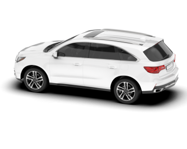 Araba arka planda izole. 3D - illüstrasyon