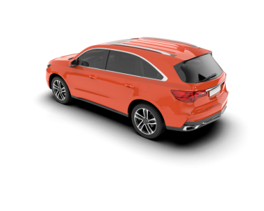 Beyaz arka planda modern bir araba. 3d oluşturma.