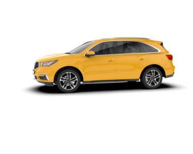 Yan manzaralı gerçekçi bir araba. 3d illüstrasyon