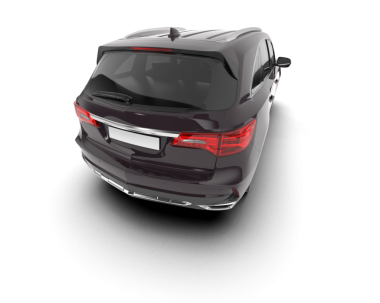 Siyah araba beyaz arka planda izole edilmiş. 3d oluşturma