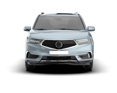 Gerçekçi bir SUV arabası. Ön manzara. 3D görüntüleme - illüstrasyon