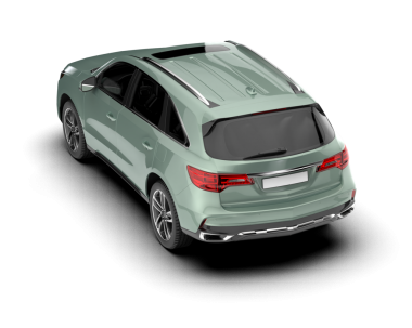 Modern araba arka planda izole edilmiş. 3D görüntüleme - illüstrasyon