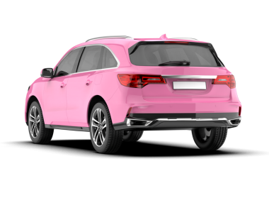 Boş ekranlı modern bir araba. 3d oluşturma