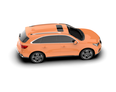 Beyaz arka planda bir araba. 3d oluşturma.