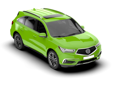 Modern araba arka planda izole edilmiş. 3D görüntüleme - illüstrasyon