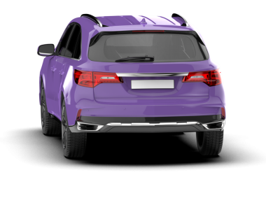 Beyaz arka planda bir araba. 3d oluşturma