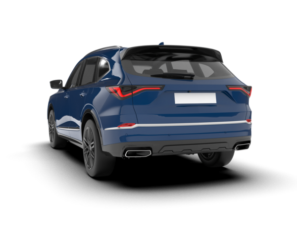 Modern araba arka planda izole edilmiş. 3D görüntüleme - illüstrasyon