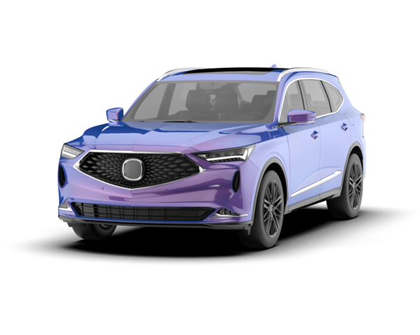 Mavi arka planı olan modern bir araba. 3d oluşturma