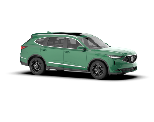 Yeşil arka planı olan modern lüks bir araba. 3d oluşturma