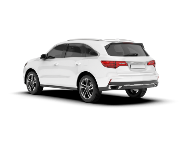 Modern beyaz SUv beyaz arka planda izole edildi. 3 boyutlu görüntüleme - 3 boyutlu resimleme