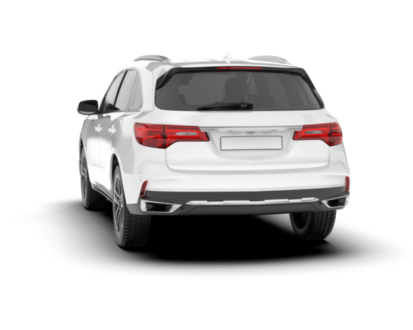 Beyaz arka planda gerçekçi bir arazi aracı. 3d oluşturma