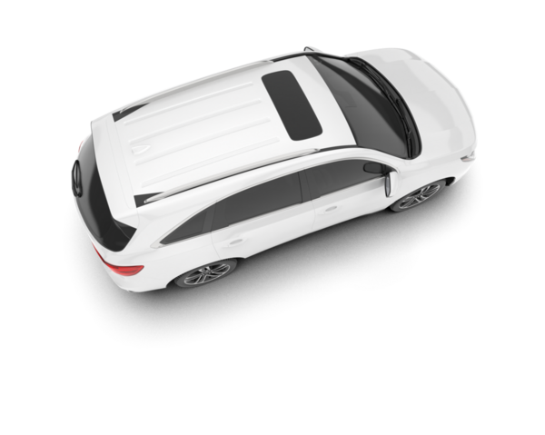 Beyaz arka planda modern bir araba. 3d oluşturma