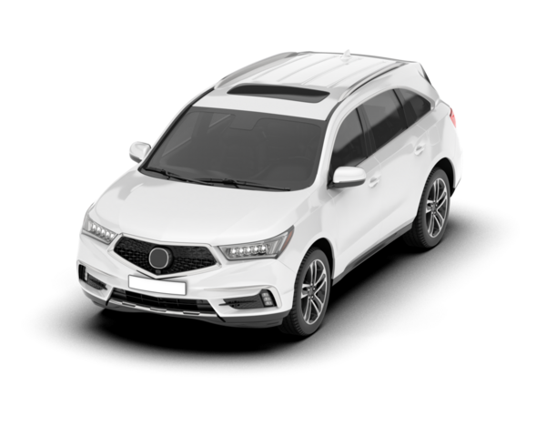 Beyaz arka planda izole edilmiş beyaz modern araba