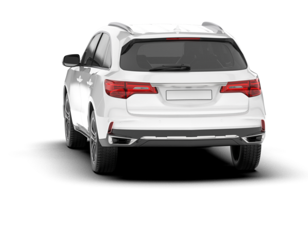 Beyaz arka planda gölgeli modern SUV