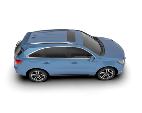 Mavi araba beyaz arka planda izole edilmiş. 3d illüstrasyon.