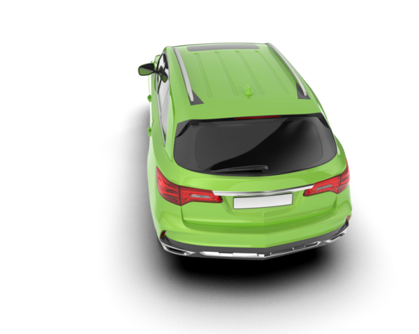 yeşil araba beyaz arkaplanda izole edildi