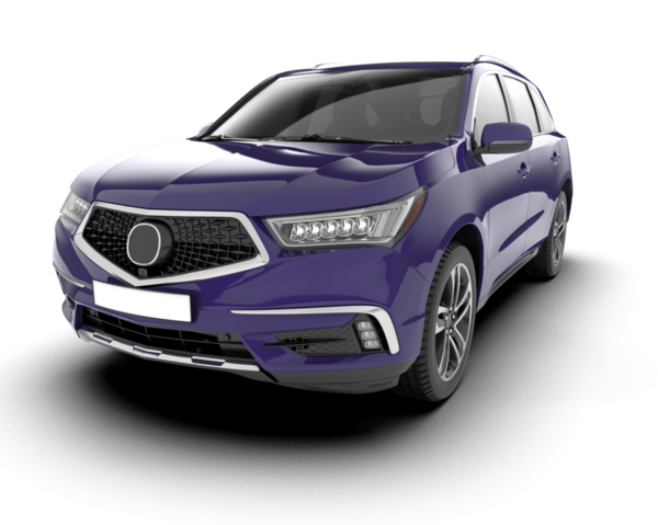 Modern araba arka planda izole edilmiş. 3D görüntüleme - illüstrasyon