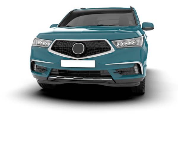 Modern araba arka planda izole edilmiş. 3D görüntüleme - illüstrasyon