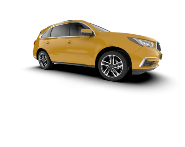 Sarı araba beyaz arkaplanda izole edildi