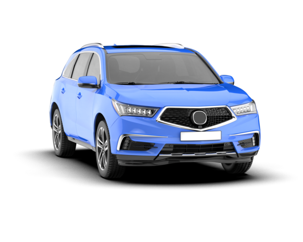 Mavi arazi aracı. Beyaz arka planda izole edilmiş. 3 Boyutlu Hazırlama