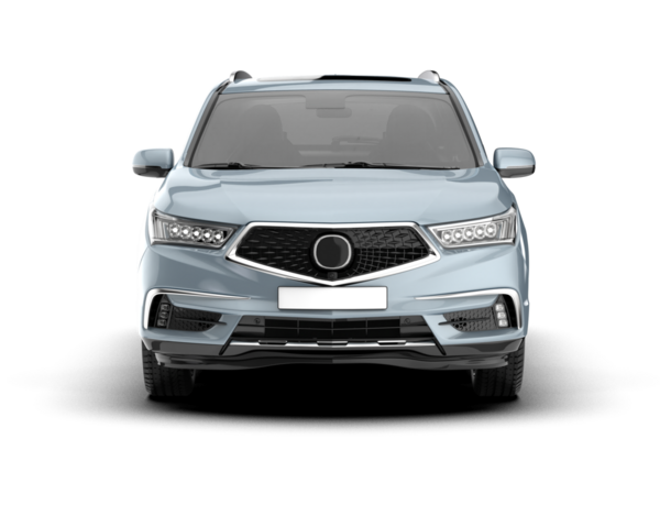 Gerçekçi bir SUV arabası. Ön manzara. 3D görüntüleme - illüstrasyon