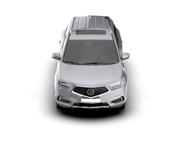 Gümüş rengi modern araba. Gri bir arkaplanda izole edilmiş