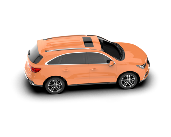 Beyaz arka planda bir araba. 3d oluşturma.