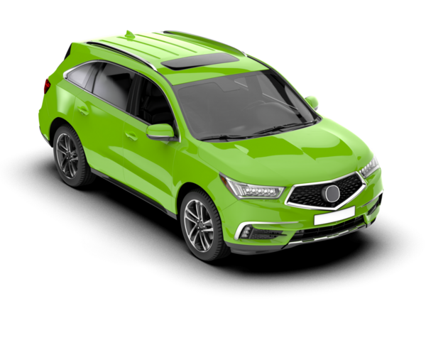 Modern araba arka planda izole edilmiş. 3D görüntüleme - illüstrasyon