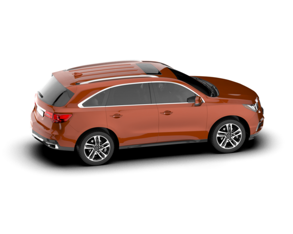 Beyaz arkaplanda kırmızı SUv, 3 boyutlu görüntüleme