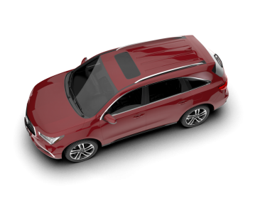 Beyaz bir arka plan üzerinde modern kırmızı araba