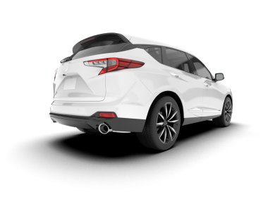 Beyaz arka planda modern kompakt araba. 3d oluşturma