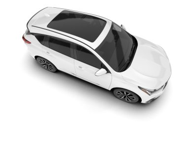 Gri arka planda yansıması olan beyaz modern araba. 3d oluşturma