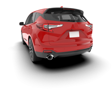 Kırmızı araba beyaz arka planda izole edilmiş. 3d illüstrasyon.