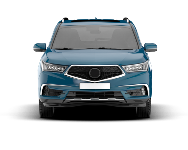 Modern kompakt araba. Araba önü manzaralı. Ön manzara. 3d oluşturma.