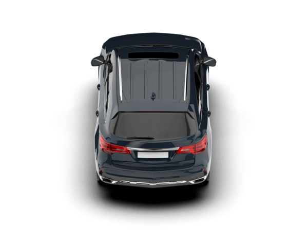 Modern araba arka planda izole edilmiş. 3D görüntüleme - illüstrasyon