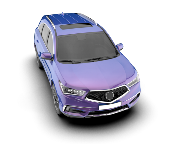 Modern araba arka planda izole edilmiş. 3D görüntüleme - illüstrasyon