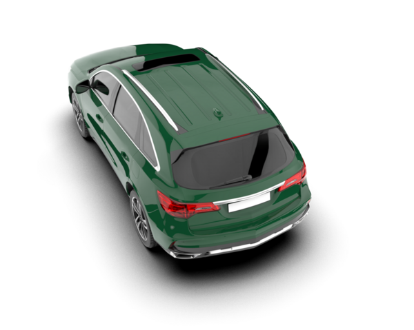 Beyaz arka planda bir araba. 3d oluşturma