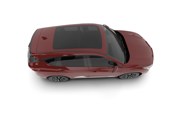 Kırmızı araba beyaz arkaplanda izole edildi. 3 boyutlu görüntüleme