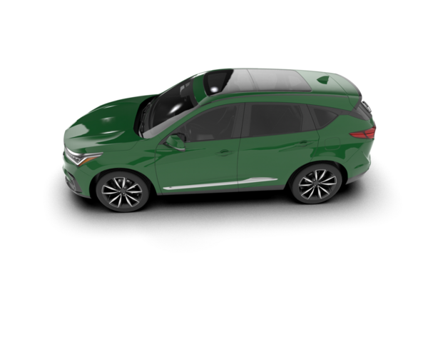 Siyah arka planı olan yeşil bir araba. 3d oluşturma.