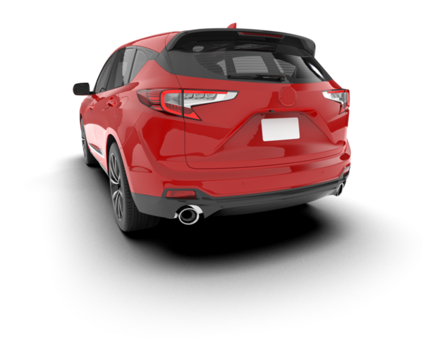 Kırmızı araba beyaz arka planda izole edilmiş. 3d illüstrasyon.