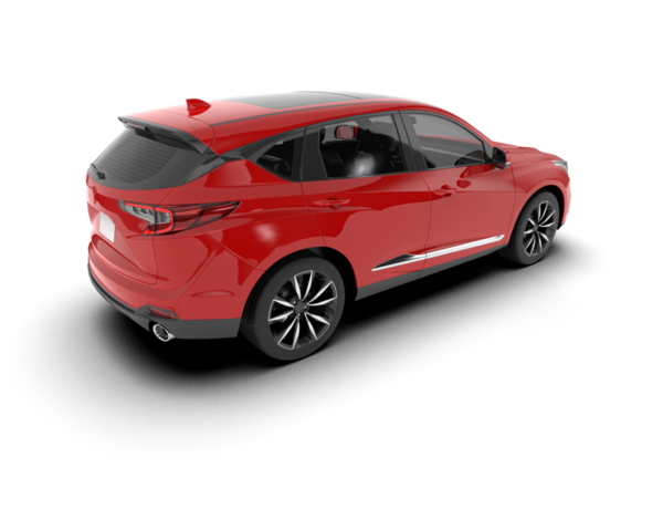 Beyaz arka planda siyah çatılı modern bir araba. 3d oluşturma