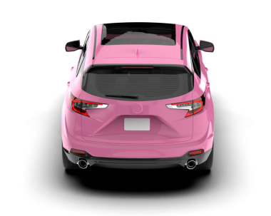 Pembe modern aile arabası. 3d oluşturma