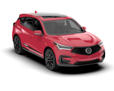 Gerçekçi kırmızı araba. 3d illüstrasyon