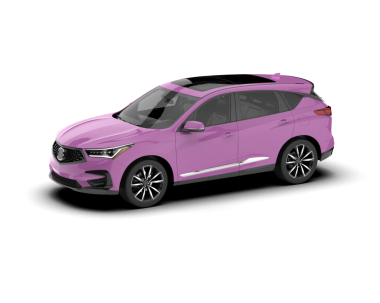 Pembe gradyanı olan gerçekçi bir arazi aracı. 3D görüntüleme - illüstrasyon