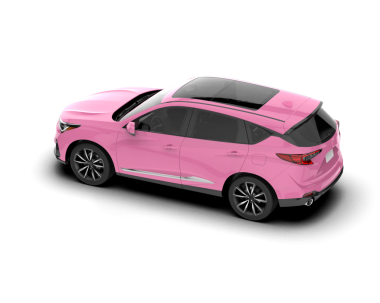 Modern pembe şehir arabası izole edilmiş. 3d oluşturma