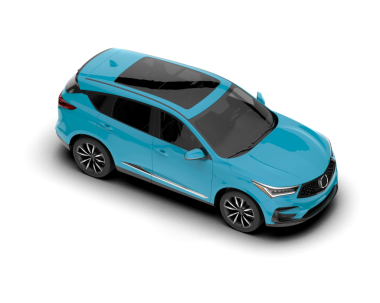 Gerçekçi modern araba, mavi arka görüşlü. 3D görüntüleme. izole